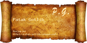 Patak Gotlib névjegykártya